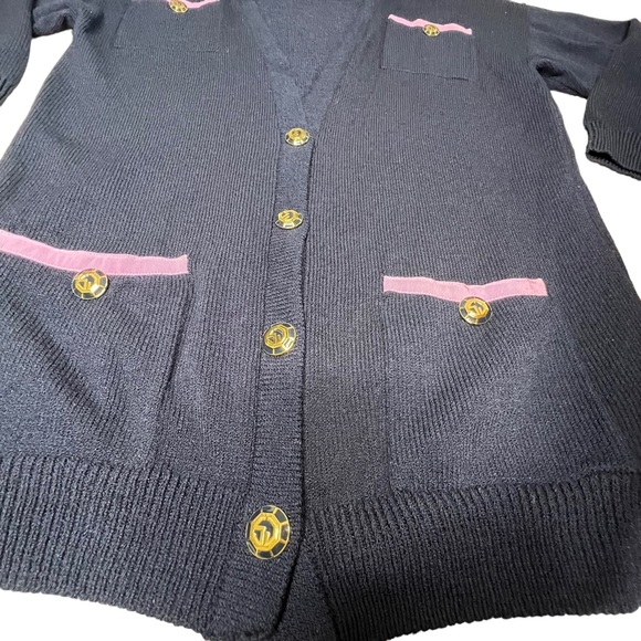 VINTAGE St John Marie Gray Blue Oversized Cardigan Blue Purple Medium - Picture 3 of 9